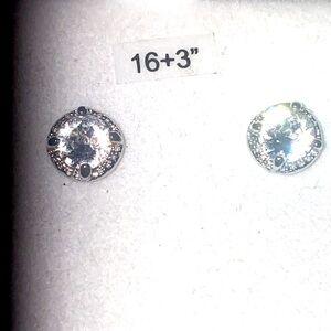 New Vintage Sparkling CZ Silver Stud Earrings.
